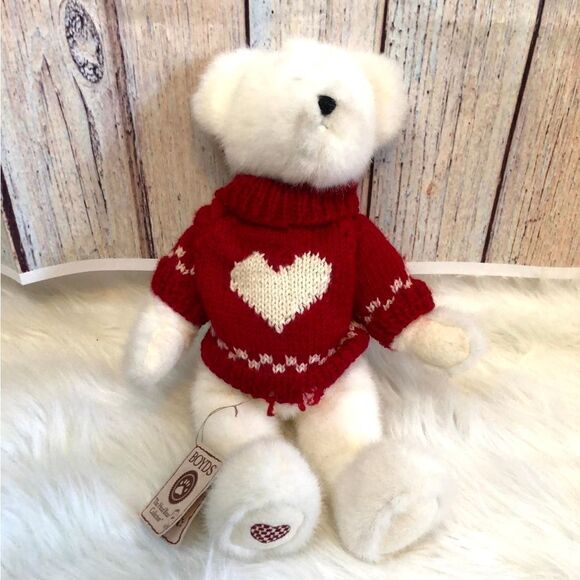 Boyds The Head Bean Collection White Bear Stuffed Plush - Picture 1 of 10